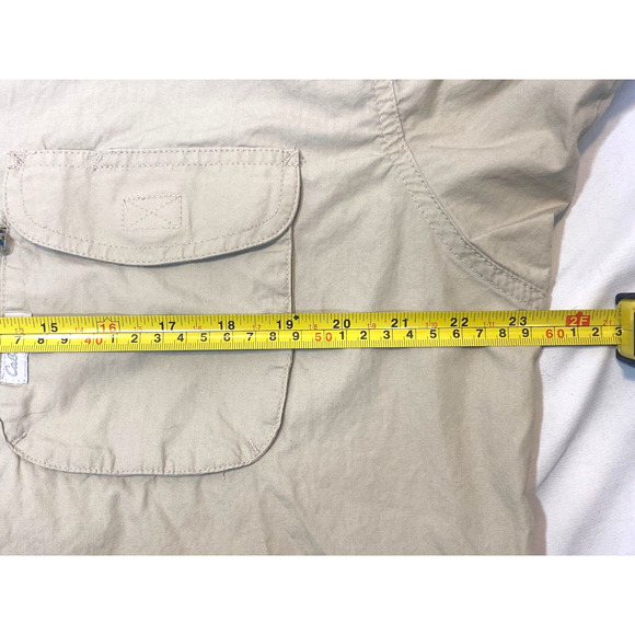 Cabela's Men's Long Sleeve Fishing Hiking Button Up Vented M Solid Tan - Picture 9 of 11